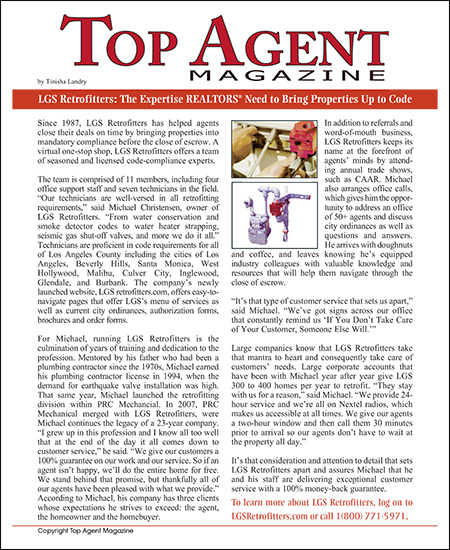LGS Compliance Retrofitters - Top Agent Magazine